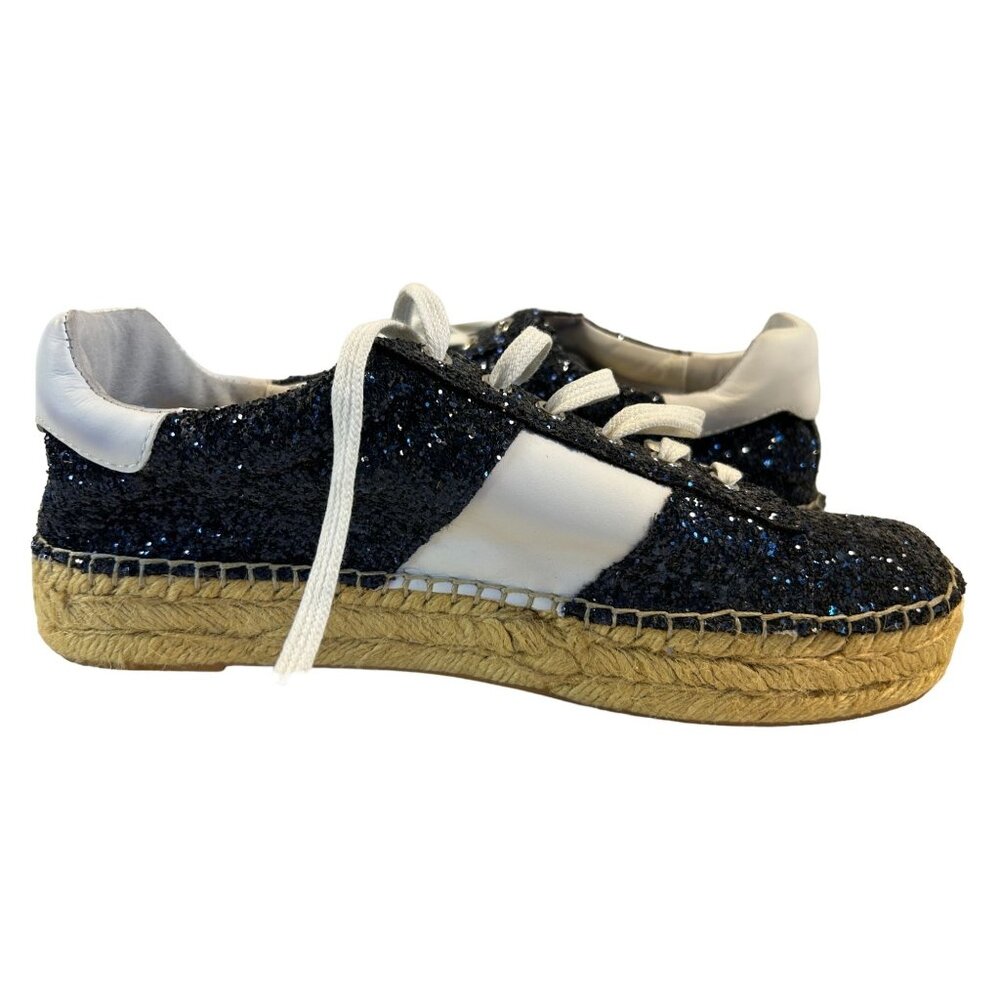 Marc Fisher Womens Navy Glitter Espadrille Sneakers Size 9.5M - Picture 6 of 9
